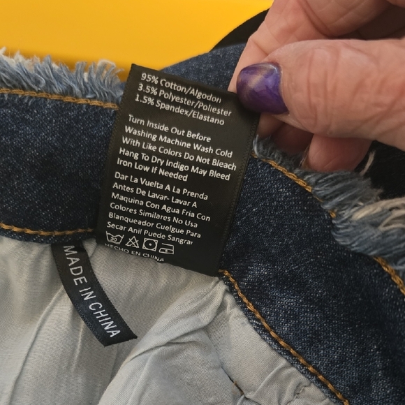 RISEN Frayed Hem And Waist Boyfriend Distressed Jeans in Classic Blue Size 3XL - Picture 14 of 14